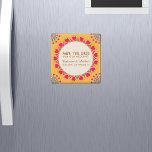 Aimant Coloré Ethnic Mandala Bold & Bright Mariage<br><div class="desc">Présentez notre mandala coloré audacieux et lumineux design de mariage à fleurs de boho rétro! Inspiré par l'ambiance festive et vibrante des mariages indiens et de Bollywood, ce design est parfait pour les couples qui veulent ajouter une touche d'élégance bohème à leur journée spéciale. Doté de motifs de mandala indiens...</div>