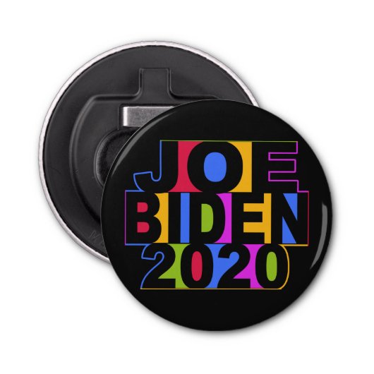 Aimant coloré JOE BIDEN 2020 pour ouvre-bouteille (Devant)