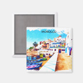 Aimant Coloré Maroc Voyage Aquarelle (Recto/Verso)