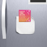 Aimant Coloré Rose & Orange Géométrique Enregistrer La Da<br><div class="desc">Ce thème mariage est à la fois audacieux et coloré, parfait pour les couples qui souhaitent célébrer leur journée spéciale dans une ambiance dynamique et joyeuse, express de leur personnalité et ajouter une touche unique à l'événement. L'utilisation de couleurs vives et audacieuses, comme le rose fushia et l'orange brûlé, crée...</div>