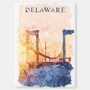 Aimant Colorée Delaware USA Vintage voyage