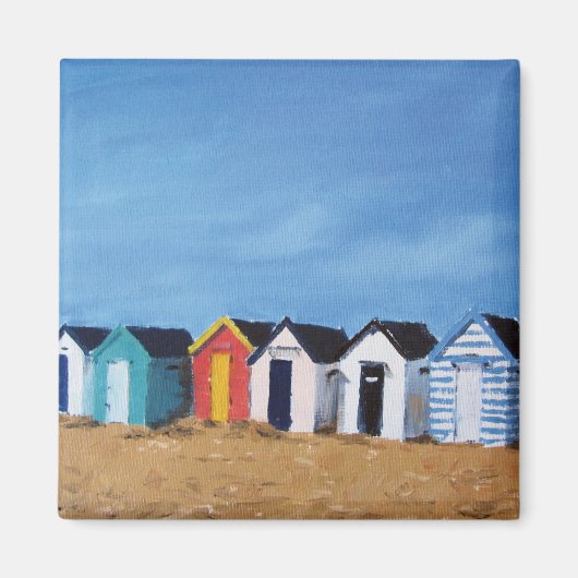 Aimant Colorful Beach Huts (Devant)