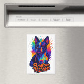 Aimant Colorful Boston Terrier Pop Art Portrait (In Situ (Lave-vaisselle))