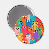 Aimant Colorful cats (Recto/Verso)