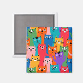 Aimant Colorful cats (Recto/Verso)
