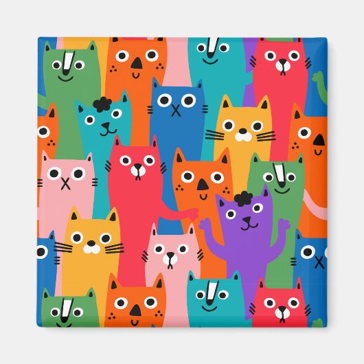 Aimant Colorful cats (Devant)