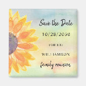 Aimant Colorful Family Reunion Sunflower Save The Date (Devant)