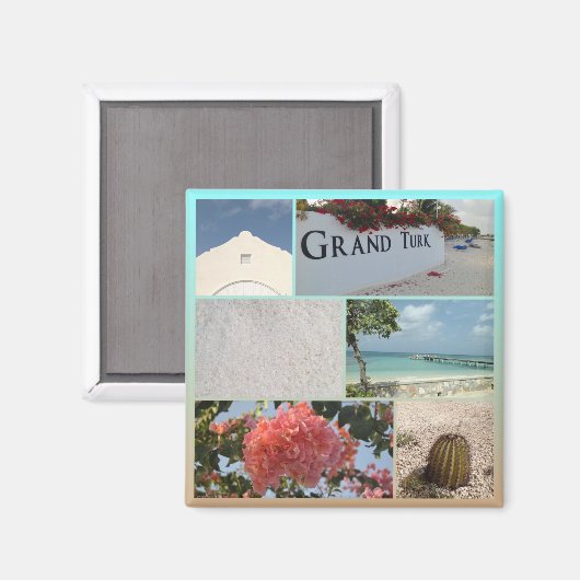 Aimant Colorful Grand Turk Photo Collage (Recto/Verso)