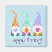 Aimant Colorful Happy Spring Gnomes Salutations (Devant)