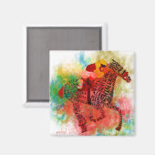 Aimant Colorful Thoroughbred en typographie (Recto/Verso)