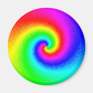 Aimant Colorful Tie Dye Rainbow Swirl Hippie Boho Chic