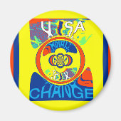 Aimant Colorful USA Change : Un design festif (Devant)
