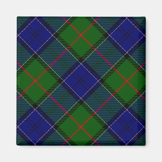 Aimant Colquhoun tartan bleu vert plaid (Devant)
