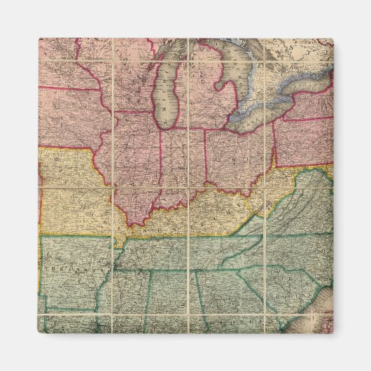 Aimant Colton's Railroad and County Map, États-Unis (Devant)