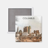 Aimant Columbus Ohio City (Recto/Verso)