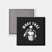 Aimant Combattant de squelette de Muay Thai Entraîneur de (Recto/Verso)