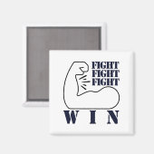 Aimant Combattre, combattre, combattre, gagner (Recto/Verso)