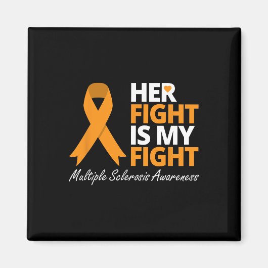 Aimant Combattre est mon combat Ms Sensibilisation Orange (Devant)