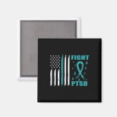 Aimant Combattre Le Ruban Turquoise Ptsd Et Son Indicateu (Recto/Verso)