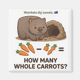 Aimant Combien de carottes? Jeu de soustraction de maths