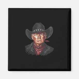 Aimant Comique Cow-boy Western Donald Trump Drapeau États