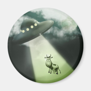 Aimant comique d'abduction de vache à UFO