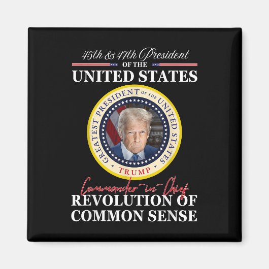 Aimant Commandant en chef de Trump 45 47 Révolution de (Devant)