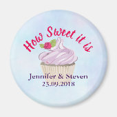 Aimant Comme il est doux Mariage Cupcake rose (Devant)