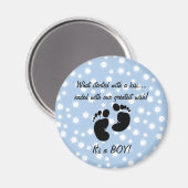 Aimant Commencé Par Un Baiser Bleu Bouton Personnalisé (Recto/Verso)