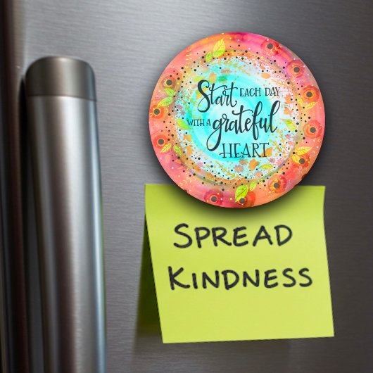 Aimant Commencez chaque journée avec un coeur gracieux