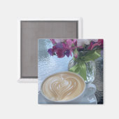 Aimant Commencez votre journée avec une latte (Recto/Verso)