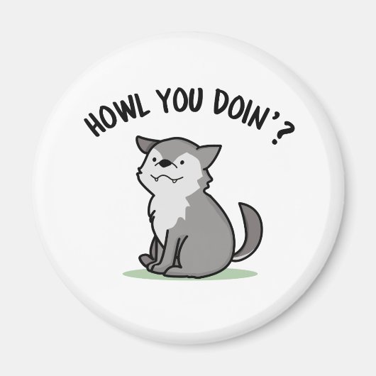 Aimant Comment tu fais Funny Baby Wolf Pun (Devant)