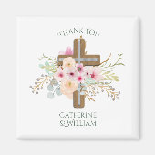 Aimant Communion Baptême Personnalisée Confirmation Croix (Devant)