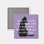 Aimant Comparaison humoristique de chats et de chiens (Recto/Verso)