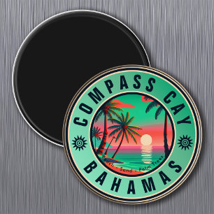 Aimant Compass Cay Bahamas Retro Seagull Souvenir 1950