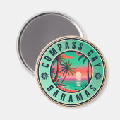 Aimant Compass Cay Bahamas Retro Seagull Souvenir 1950 (Recto/Verso)