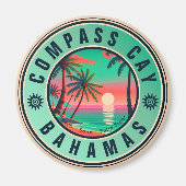 Aimant Compass Cay Bahamas Retro Seagull Souvenir 1950 (Devant)
