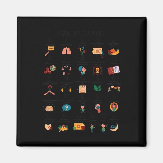 Aimant Compétences d'adaptation Alphabet Conseiller scola (Devant)