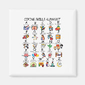 Aimant Compétences d'adaptation en santé Alphabet Enseign (Devant)