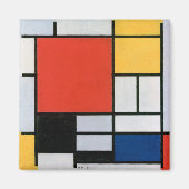 Aimant Composition Abstraite vintage par Piet Mondrian (Devant)