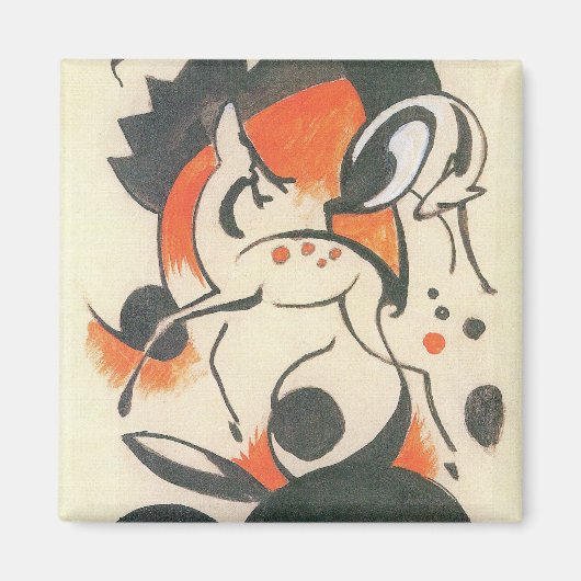 Aimant Composition avec deux cerfs par Franz Marc (Devant)