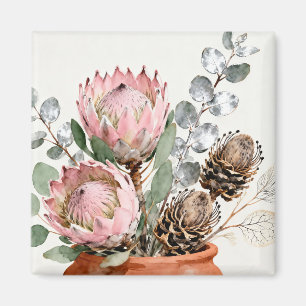 Aimant Composition de protée et d'eucalyptus à l'aquarell