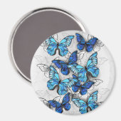 Aimant Composition des White and Blue Butterflies (Recto/Verso)