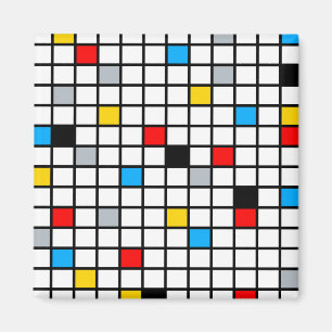 Aimant Composition Mosaïque Rétro Minimale De Stijl