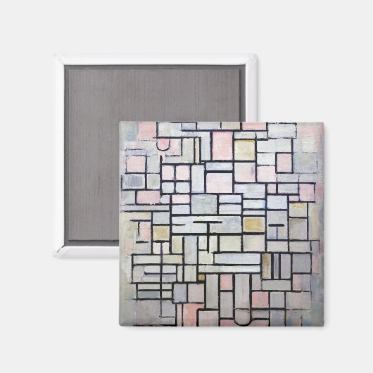 Aimant Composition rose et gris, Mondrian (Recto/Verso)