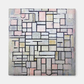 Aimant Composition rose et gris, Mondrian (Devant)