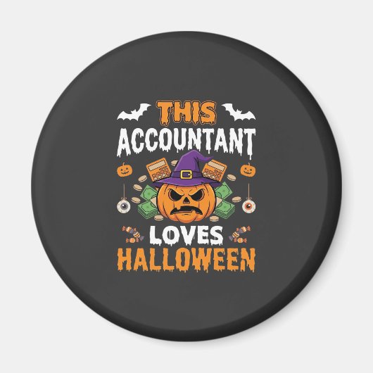 Aimant Comptable Aime Halloween Citrouille Comptable Desi (Devant)