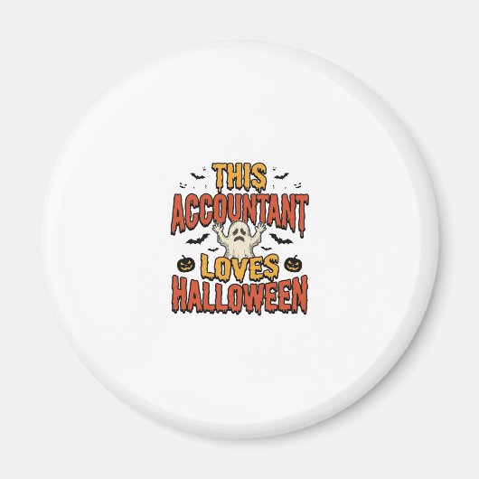 Aimant Comptable Halloween Chemise Vintage Ghost Design_1 (Devant)