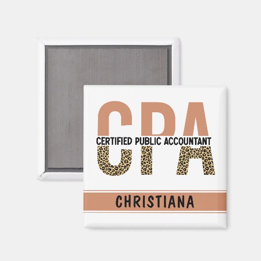 Aimant Comptable public certifié CPA Leopard (Recto/Verso)