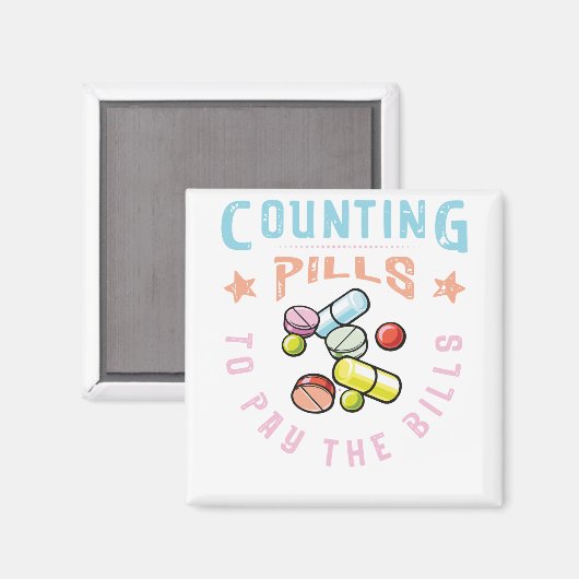 Aimant Compter les pilules pour payer les factures pharma (Recto/Verso)